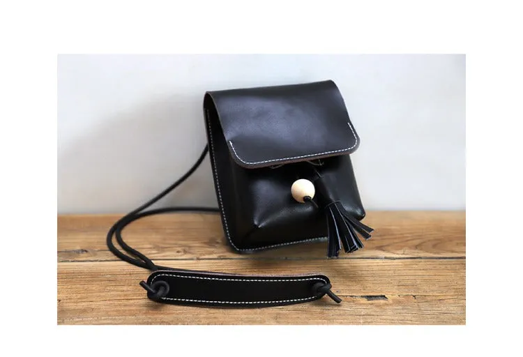 Cute LEATHER Small Side Bag Handmade WOMEN Phone Crossbody BAG Purse FOR WOMEN