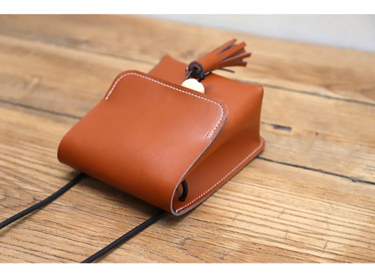 Cute LEATHER Small Side Bag Handmade WOMEN Phone Crossbody BAG Purse FOR WOMEN