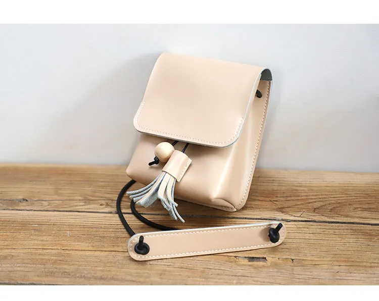 Cute LEATHER Small Side Bag Handmade WOMEN Phone Crossbody BAG Purse FOR WOMEN