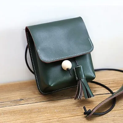 Cute LEATHER Small Side Bag Handmade WOMEN Phone Crossbody BAG Purse FOR WOMEN