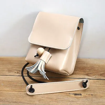 Cute LEATHER Small Side Bag Handmade WOMEN Phone Crossbody BAG Purse FOR WOMEN