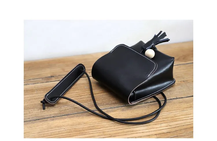Cute LEATHER Small Side Bag Handmade WOMEN Phone Crossbody BAG Purse FOR WOMEN