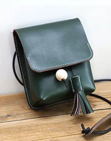 Cute LEATHER Small Side Bag Handmade WOMEN Phone Crossbody BAG Purse FOR WOMEN
