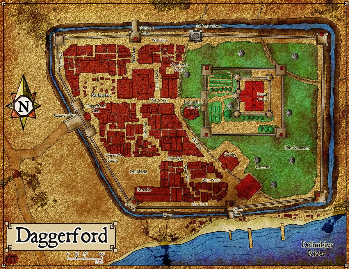Daggerford Fantasy Map