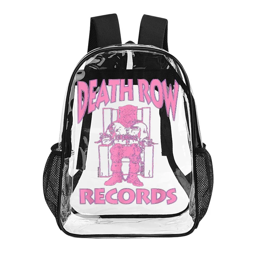 Death Row Records Pink Logo Transparent Backpack 17 Inch