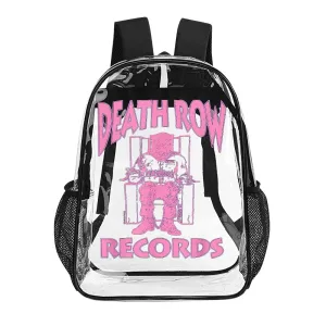 Death Row Records Pink Logo Transparent Backpack 17 Inch