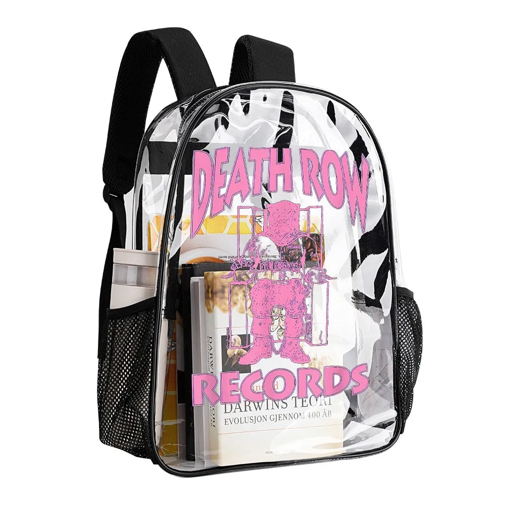 Death Row Records Pink Logo Transparent Backpack 17 Inch