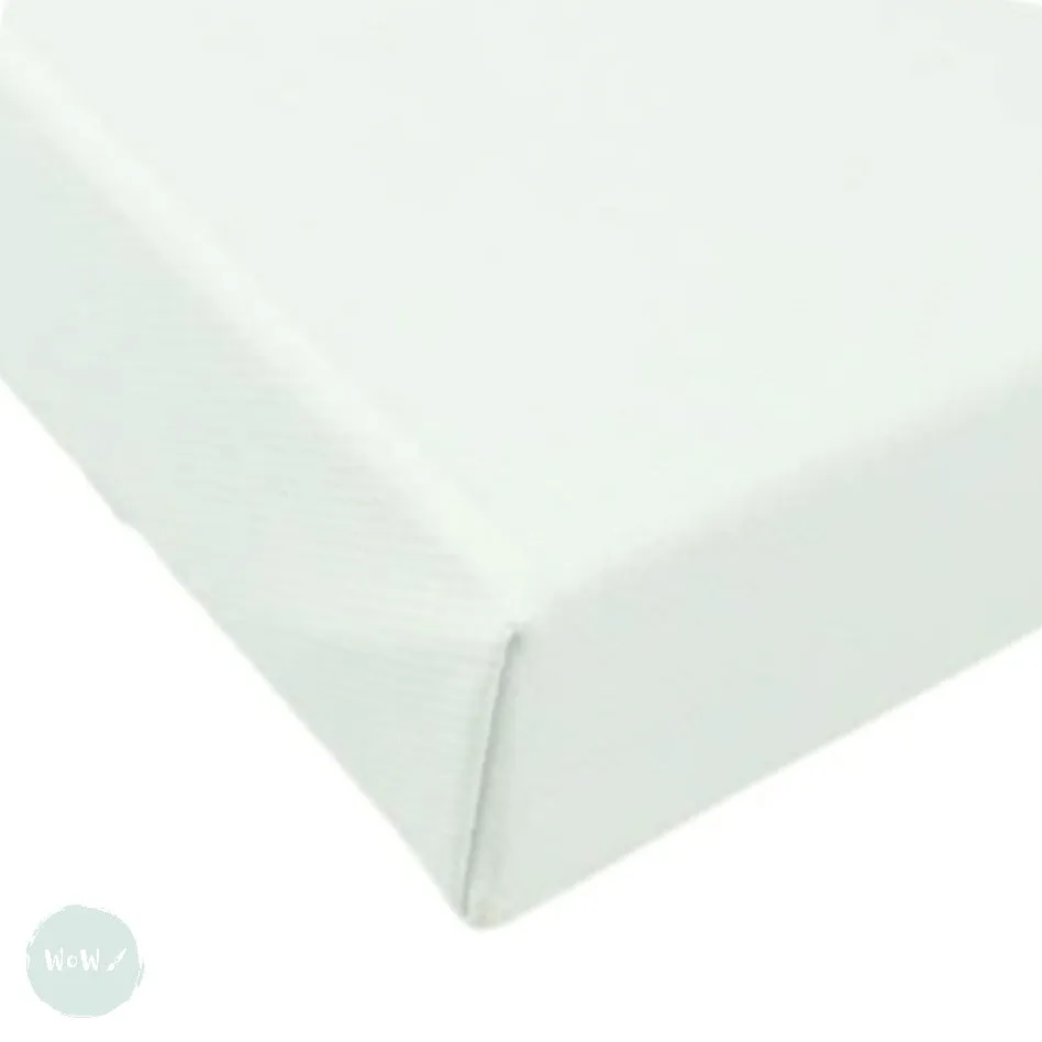 DEEP EDGE White Primed Stretched 100% Cotton Canvas 350gsm  -  SINGLES - 50 x 50 cm (approx. 20 x 20")