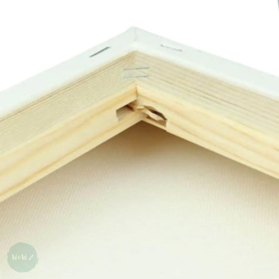 DEEP EDGE White Primed Stretched 100% Cotton Canvas 350gsm  -  SINGLES - 50 x 50 cm (approx. 20 x 20")