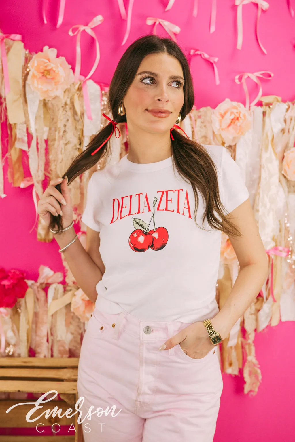 Delta Zeta Cherry Bomb Baby Tee