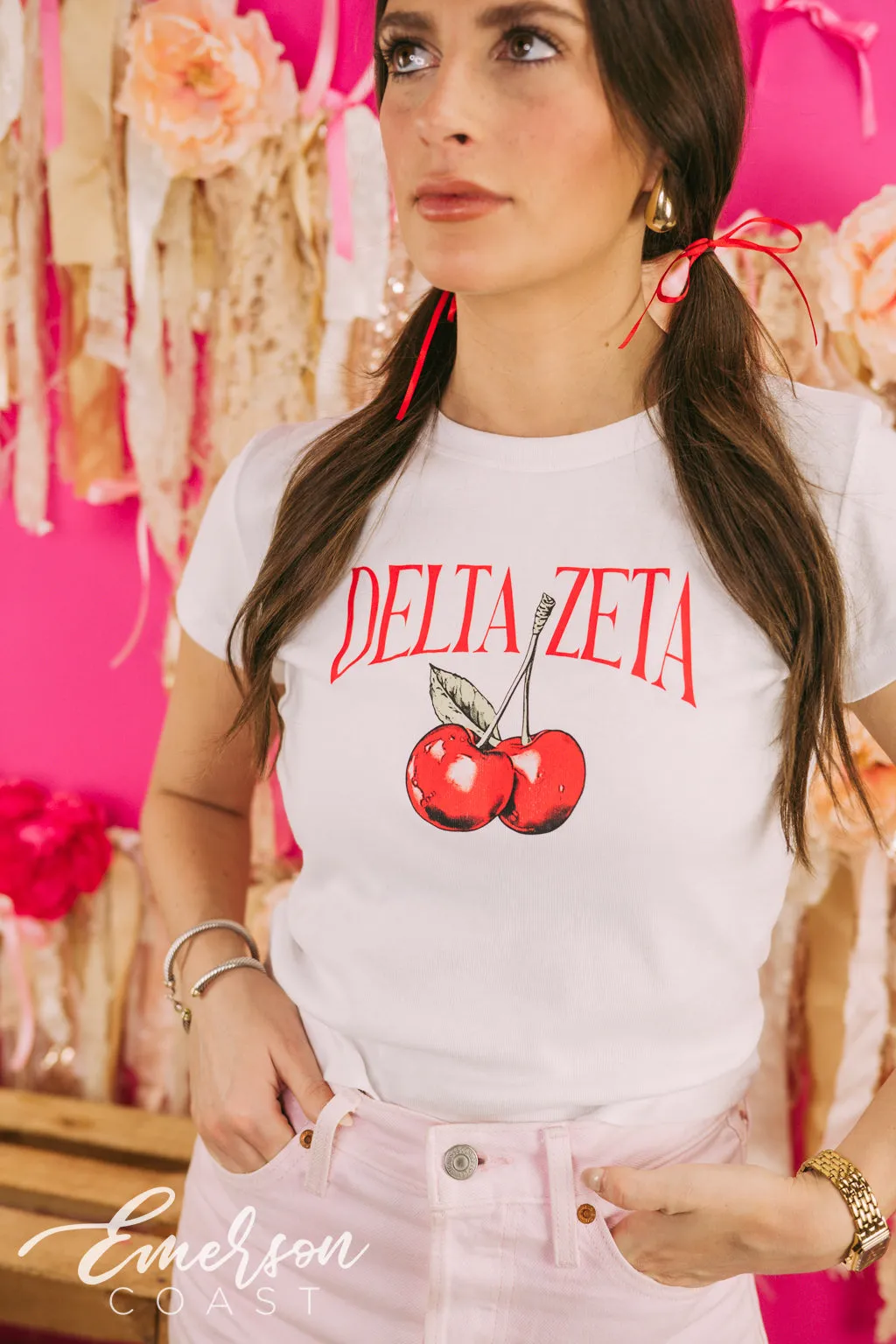 Delta Zeta Cherry Bomb Baby Tee