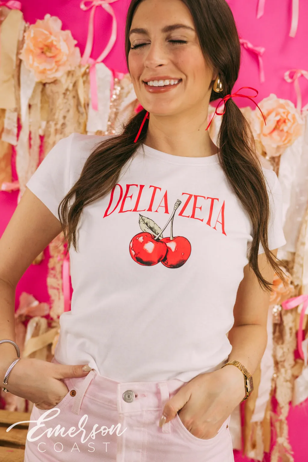 Delta Zeta Cherry Bomb Baby Tee