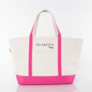 Delta Zeta Large Canvas Tote Bag - Logo