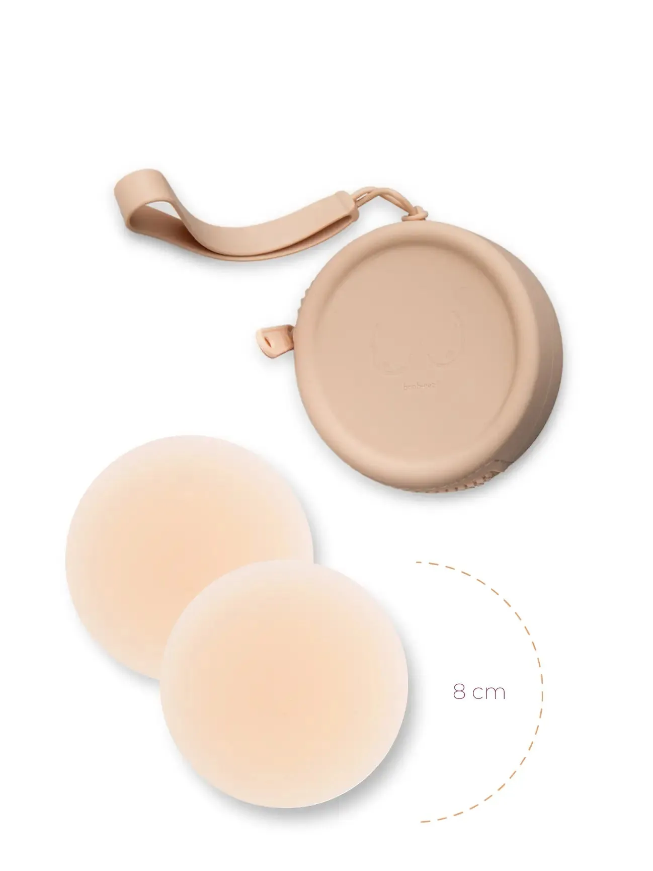 DELUXE DUO - SILICONE TRAVEL CASE   X1 PAIR OF NIPPLE COVERS BY BOOB-EEZ® - Light Tint