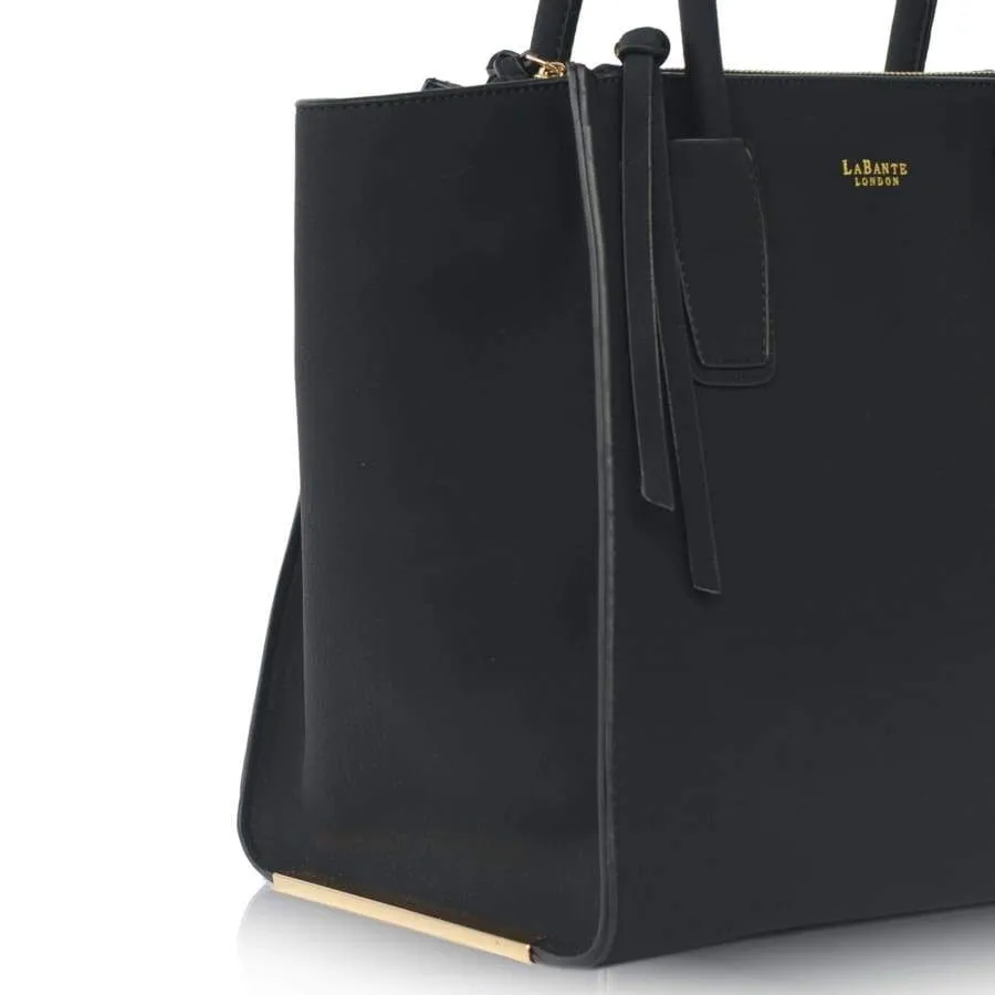 Demi Black Vegan Winged Tote Bag