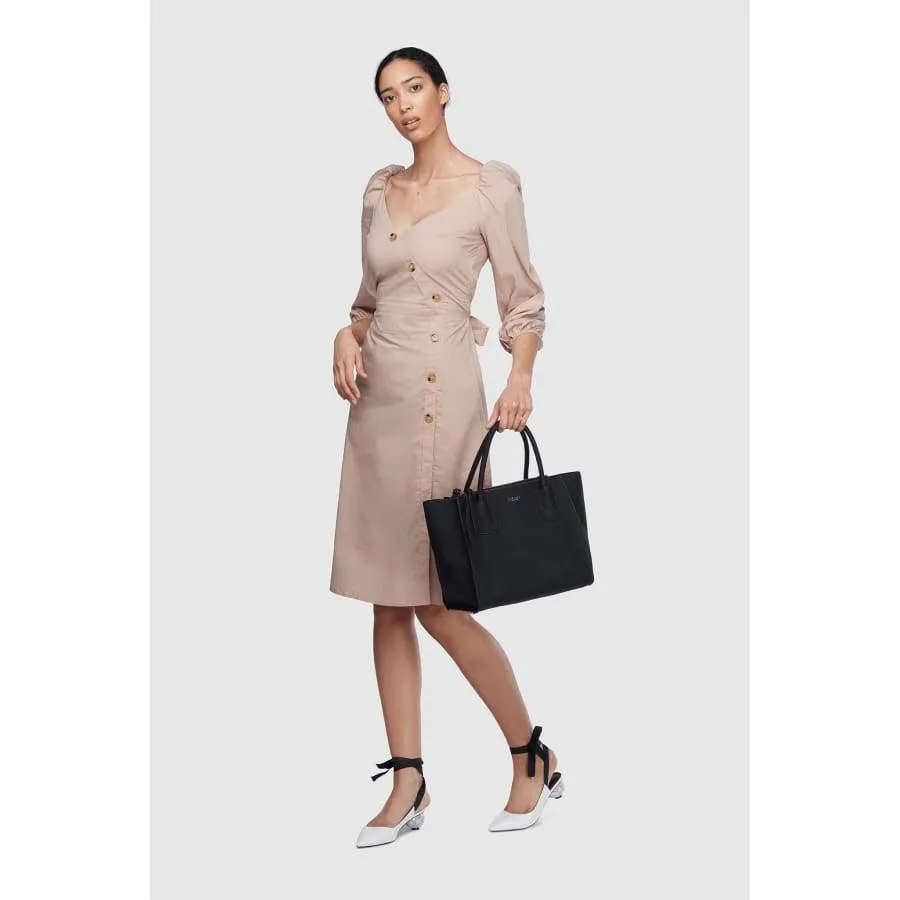 Demi Black Vegan Winged Tote Bag
