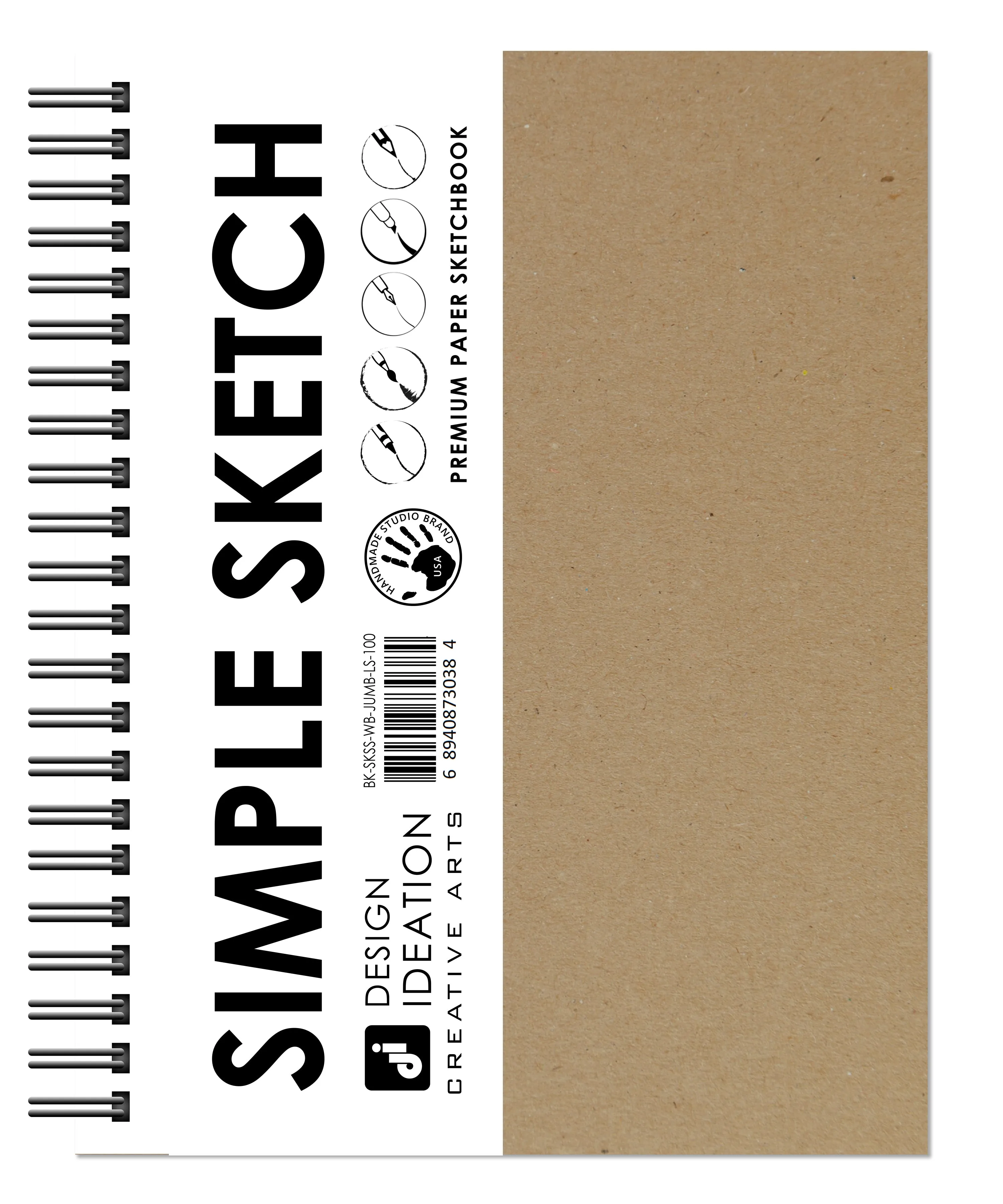 Design Ideation SIMPLE SKETCH. Wire Bound Sketchbook. Journal Style. Mixed Media.(8.5" x 11") WB-2550-LS