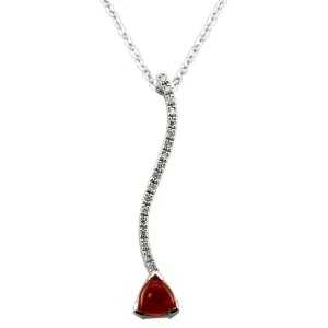 Designer Fire Opal Pendant and Chain