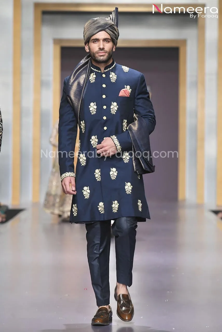 Designer Men's Sherwani with Embroidery Online #GR44
