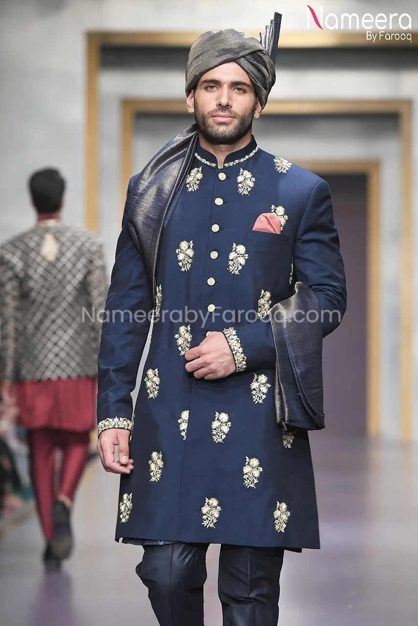 Designer Men's Sherwani with Embroidery Online #GR44