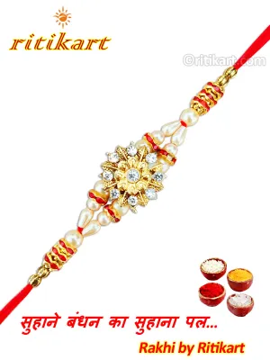Designer Moti With Stone Rakhi