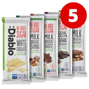 Diablo Chocolate Mixed - 5x75g. (No Added Sugar)