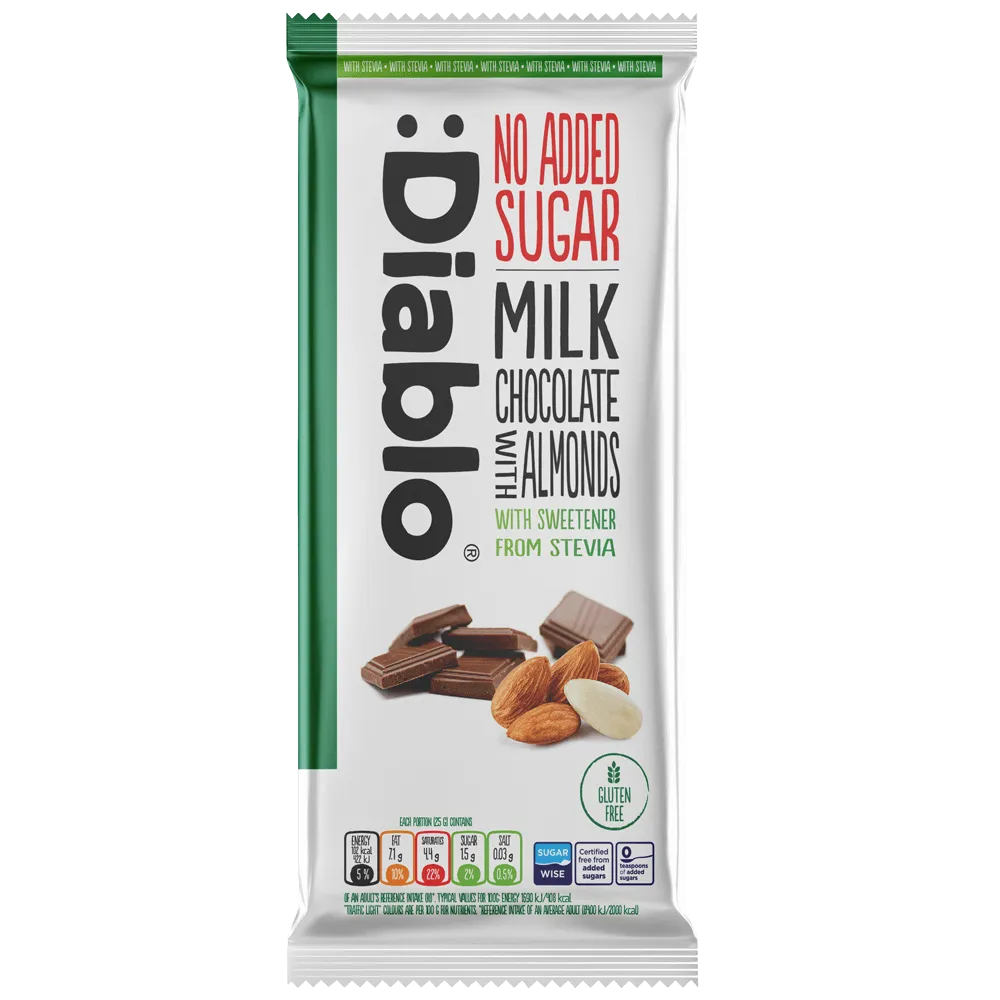 Diablo Chocolate Mixed - 5x75g. (No Added Sugar)