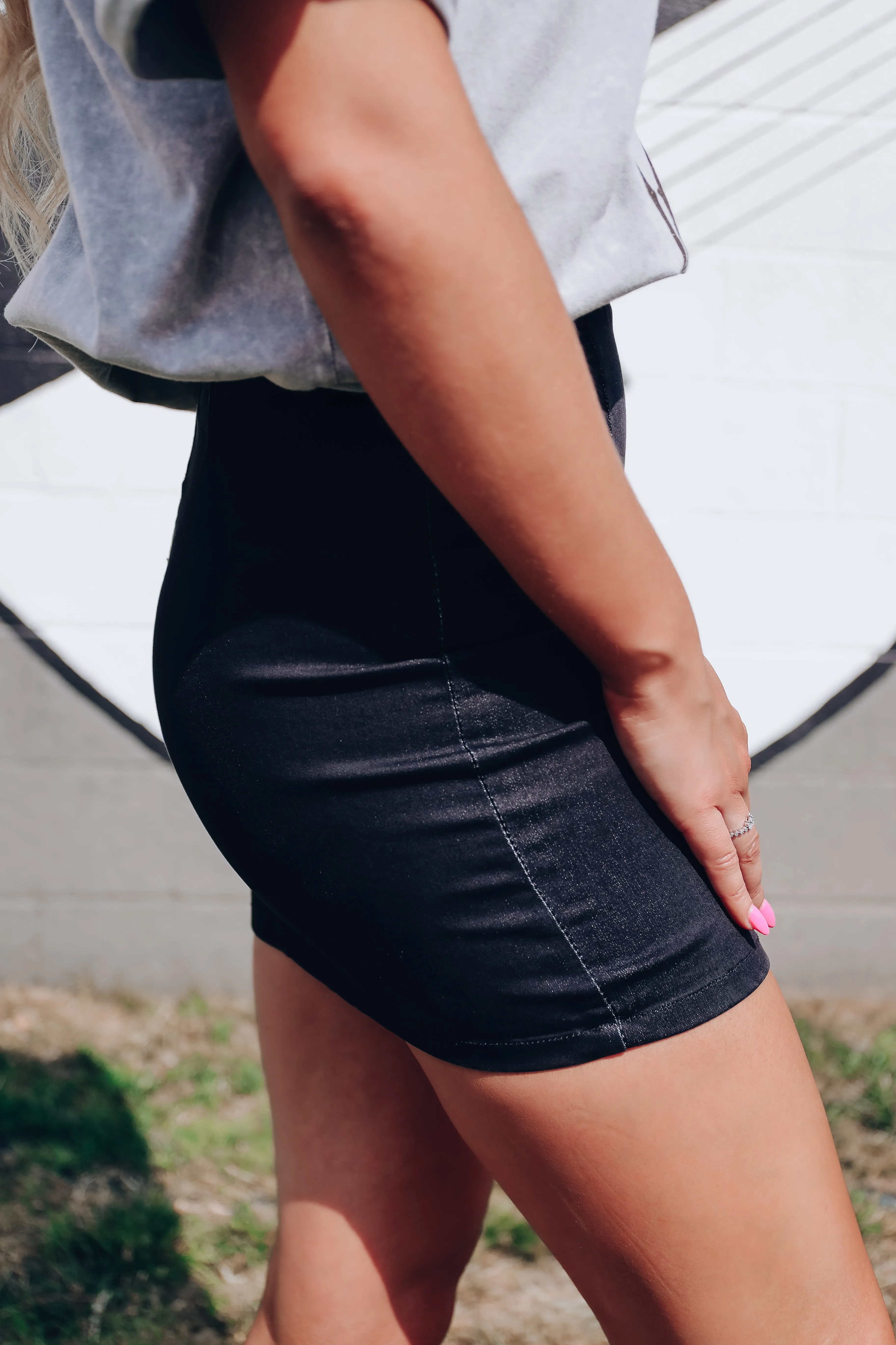 Dixie Denim Mini Skirt - Black