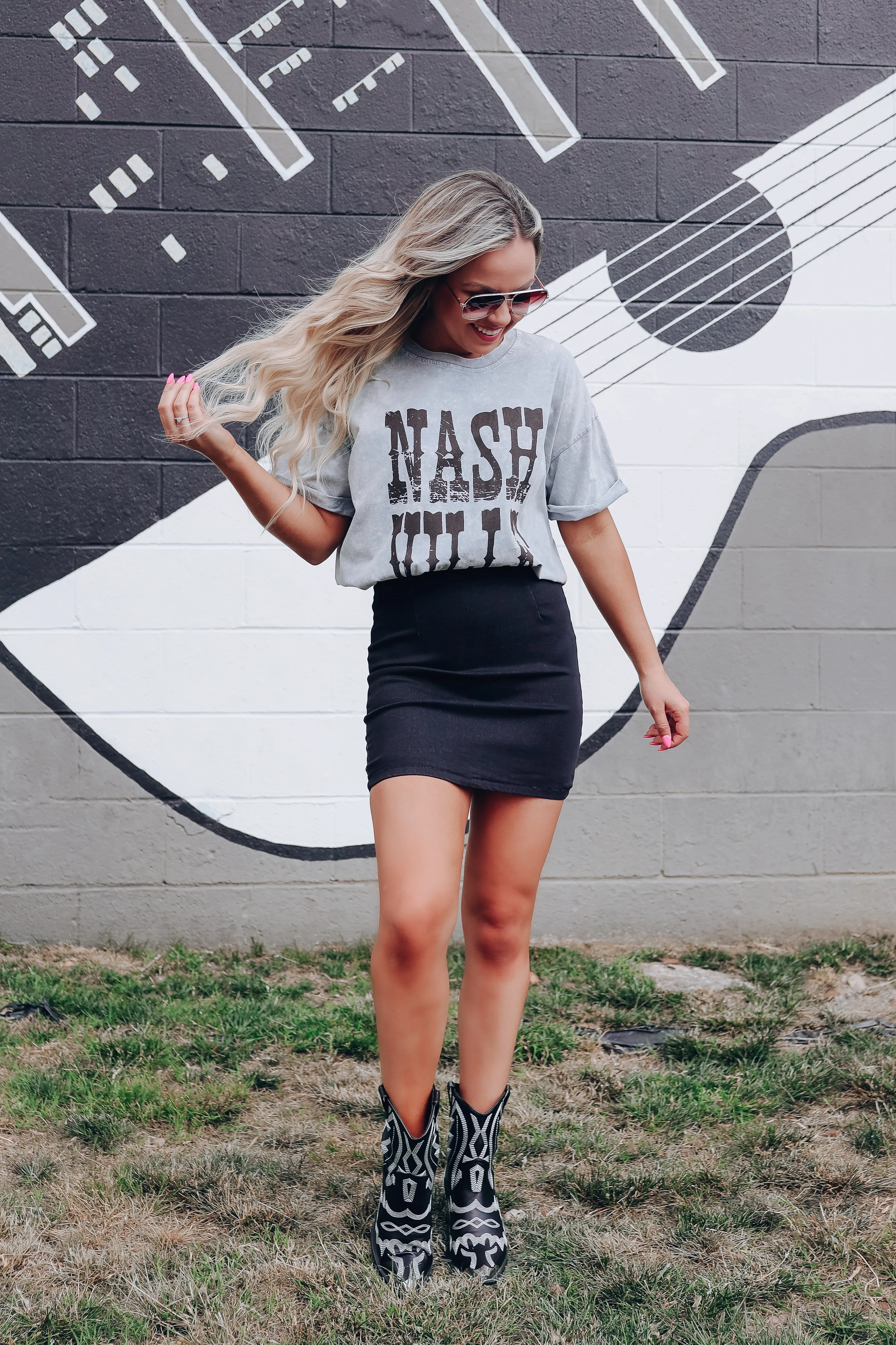Dixie Denim Mini Skirt - Black