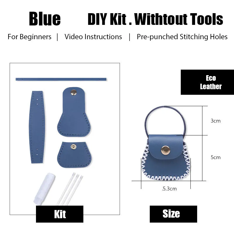 DIY Leather Coin Pouch Kits DIY Leather Mini HandBag Kit DIY Khaki Leather Projects DIY Leather Pouch Kit