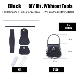 DIY Leather Coin Pouch Kits DIY Leather Mini HandBag Kit DIY Khaki Leather Projects DIY Leather Pouch Kit
