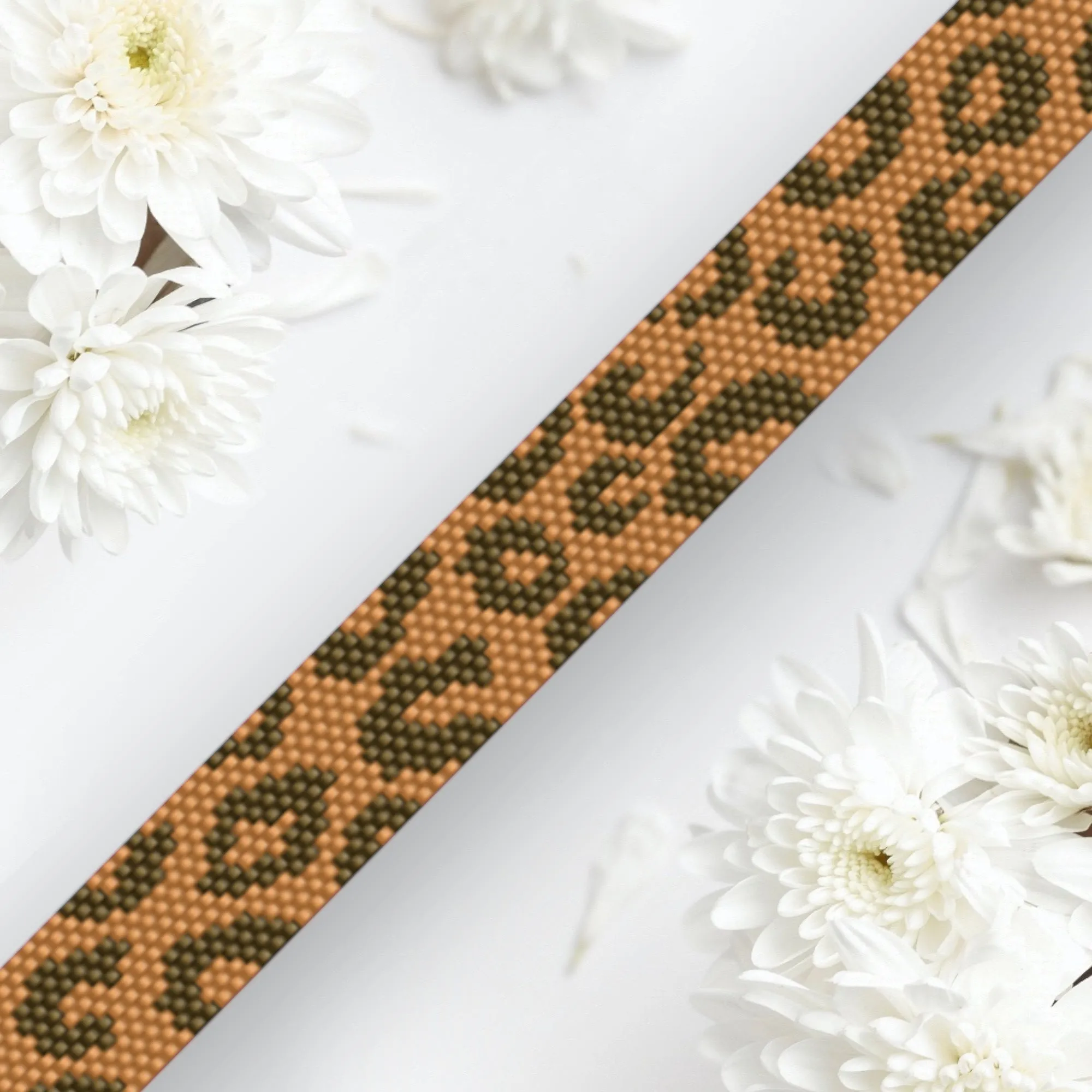 DIY Vertical Peyote Pattern - Bracelet SIMPLE LEOPARD