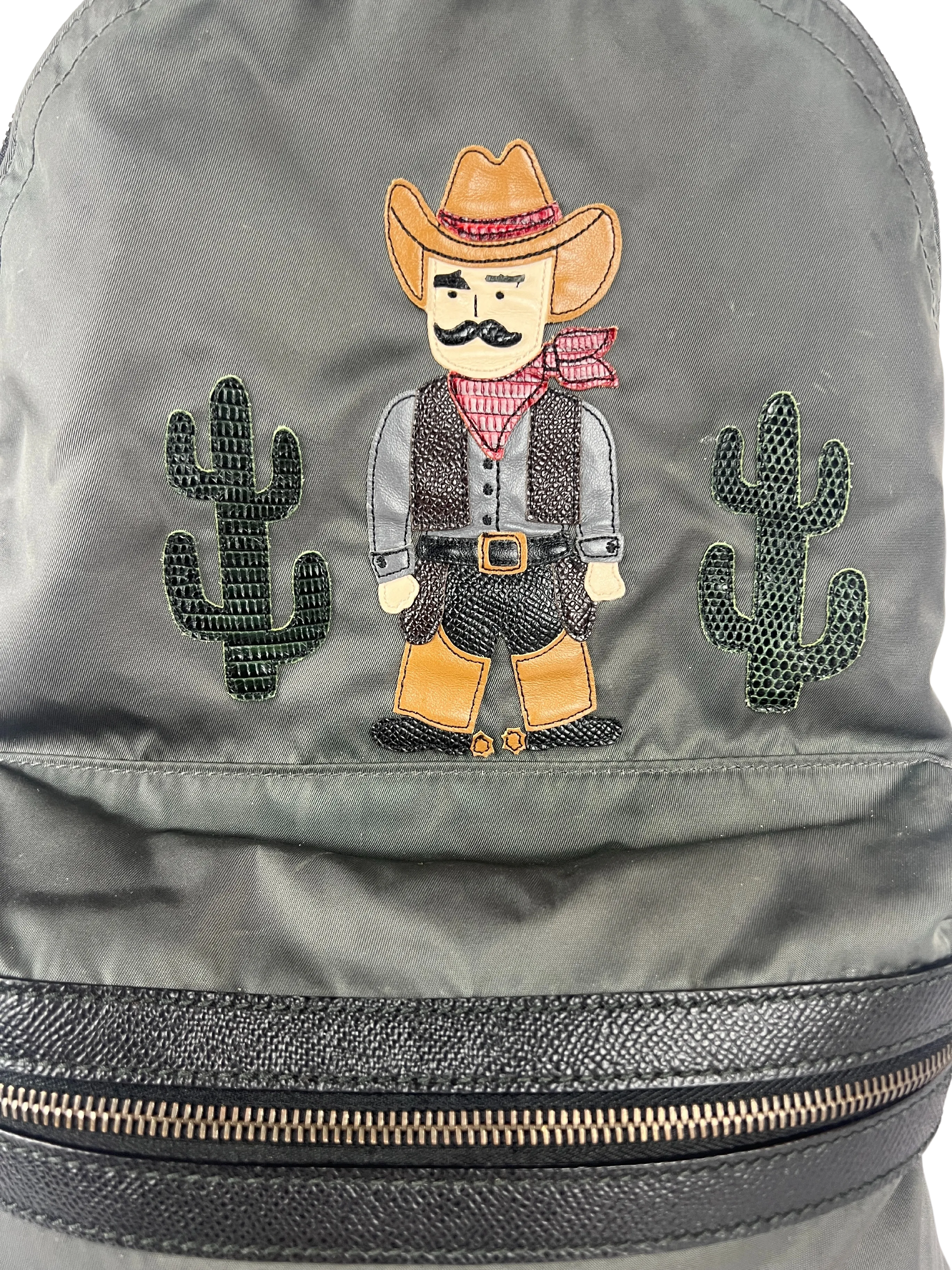 Dolce & Gabbana Cowboy Motif Large Backpack in Black