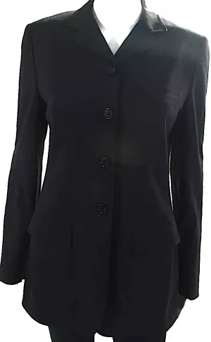 Dolce & Gabbana Italy. Black Wool Long Button Up Blazer Jacket