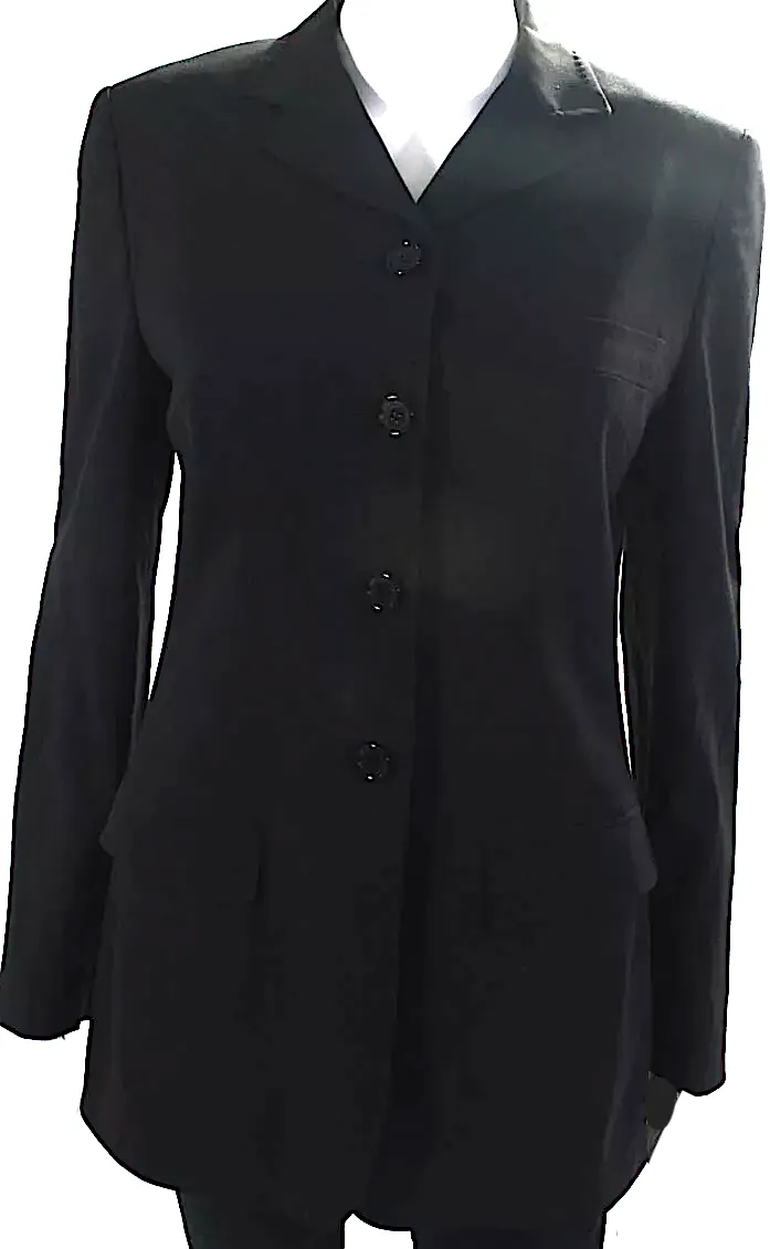 Dolce & Gabbana Italy. Black Wool Long Button Up Blazer Jacket