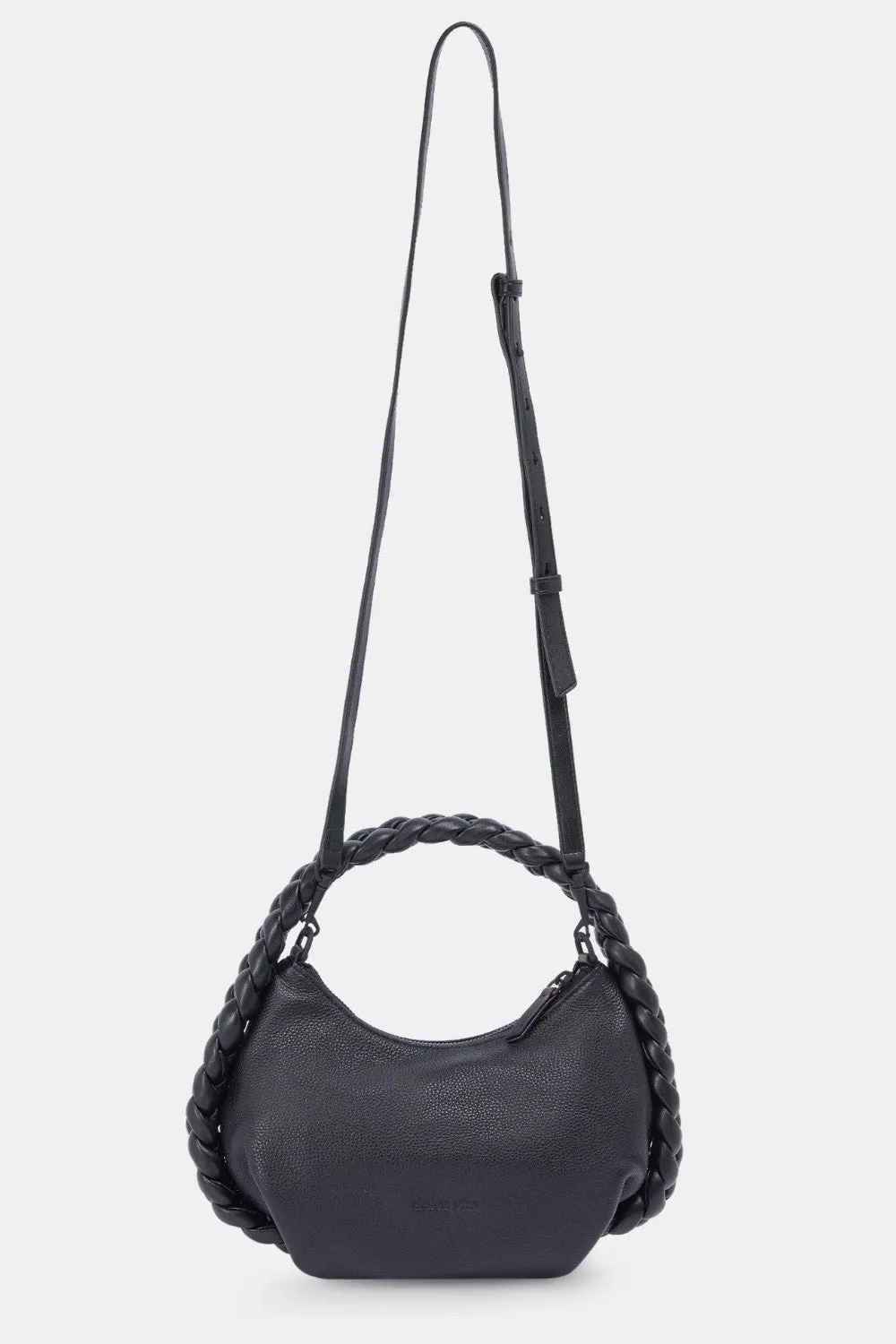DOLCE VITA Pippa Crossbody Shoulder Bag Soft Pebbled Leather Braided Handle