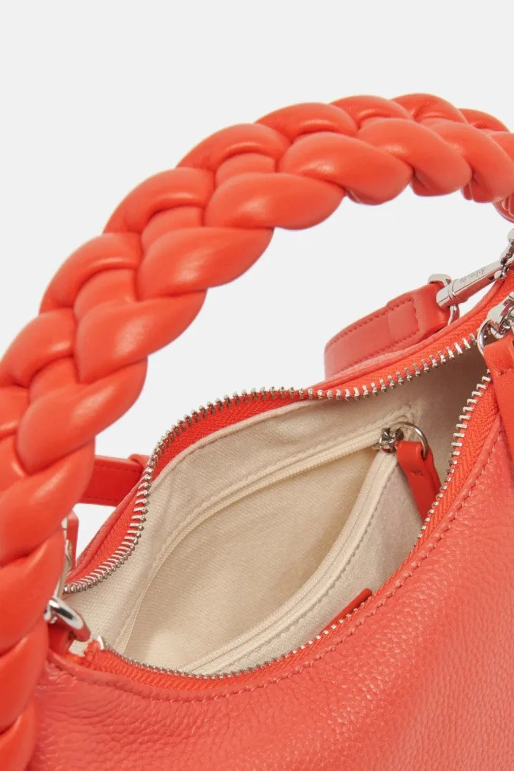 DOLCE VITA Pippa Crossbody Shoulder Bag Soft Pebbled Leather Braided Handle