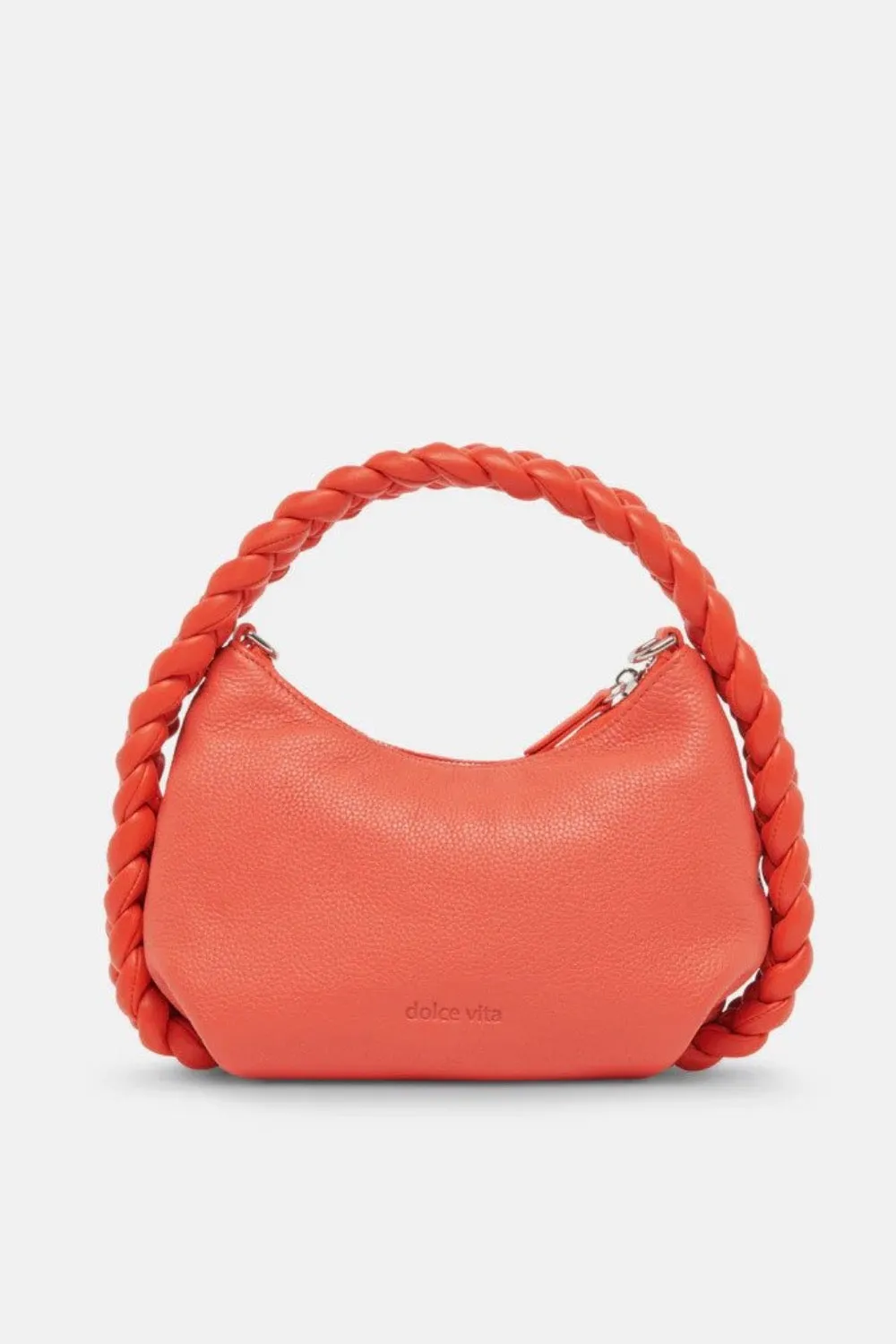 DOLCE VITA Pippa Crossbody Shoulder Bag Soft Pebbled Leather Braided Handle