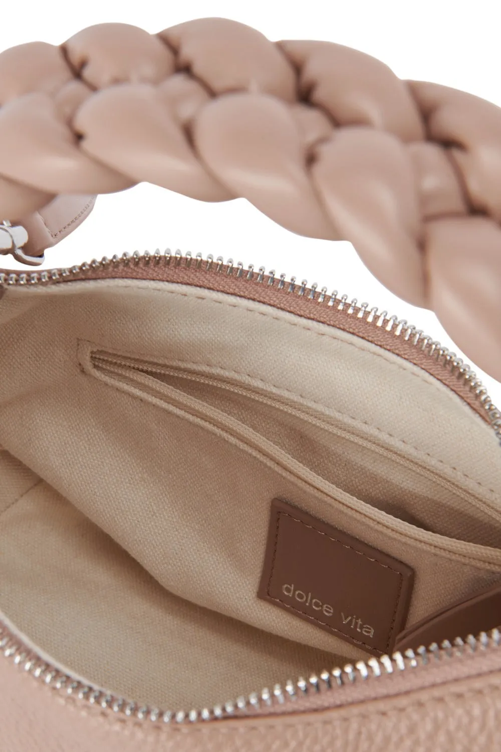 DOLCE VITA Pippa Crossbody Shoulder Bag Soft Pebbled Leather Braided Handle