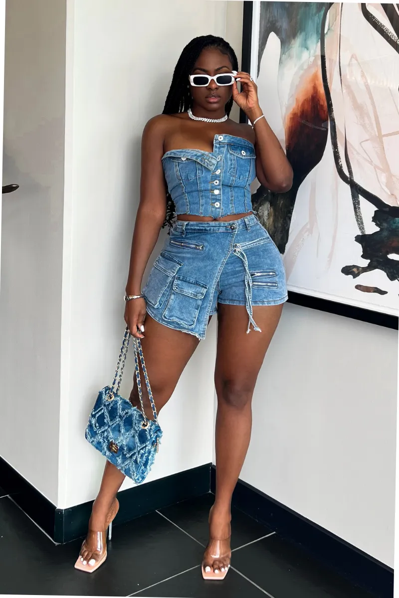 DON'T PLAY WITH IT BLUE DENIM  | TOP
