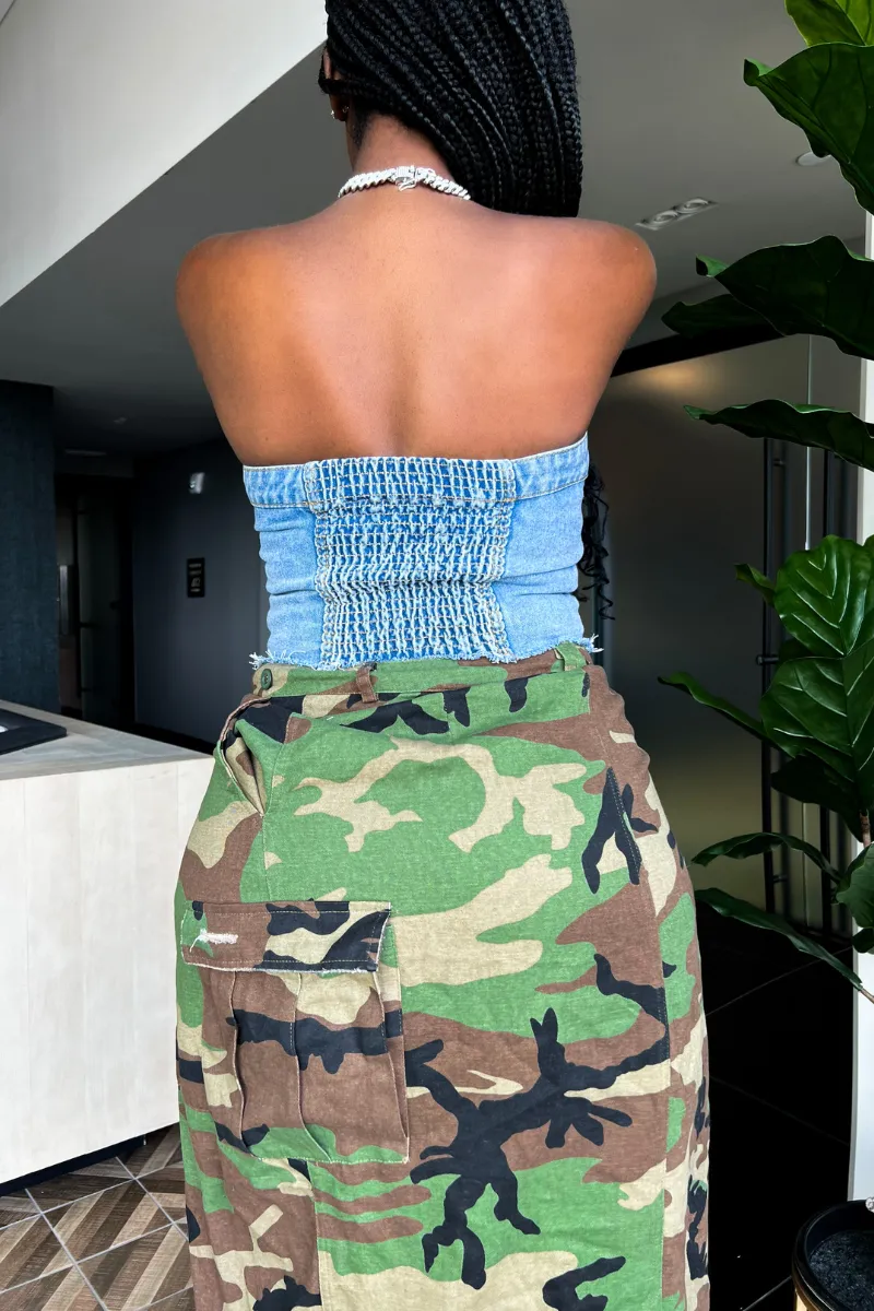DON'T PLAY WITH IT BLUE DENIM  | TOP