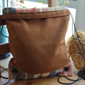 Drawstring Backpack | Caramel Brown