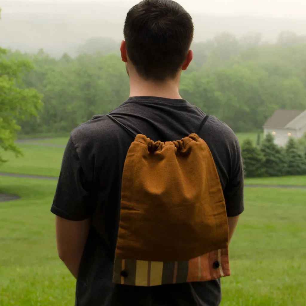 Drawstring Backpack | Caramel Brown