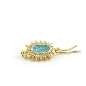 Druzy Turq Hair Gem