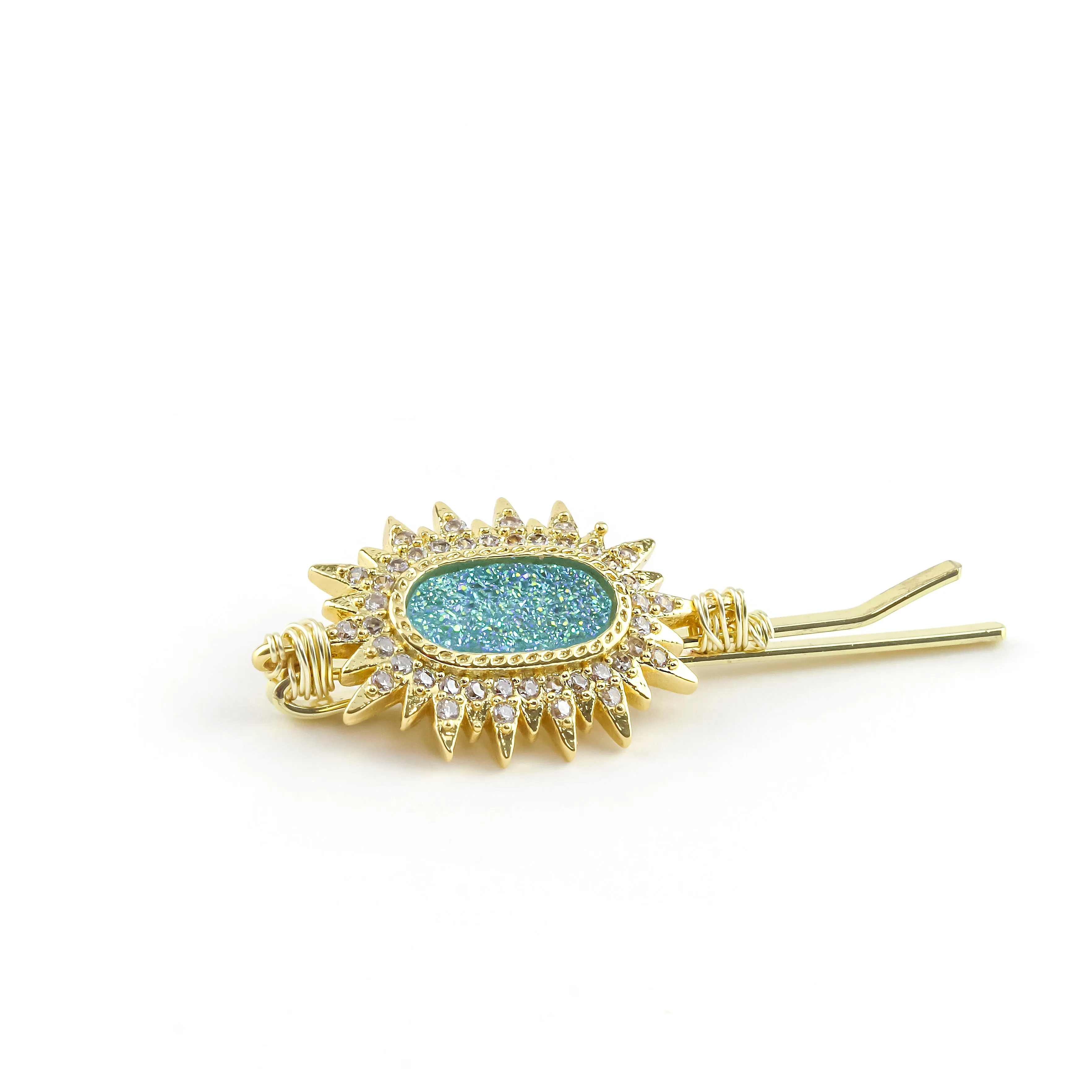 Druzy Turq Hair Gem