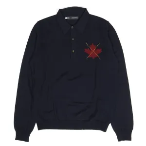 DSquared2 Knit LS Polo Size Medium