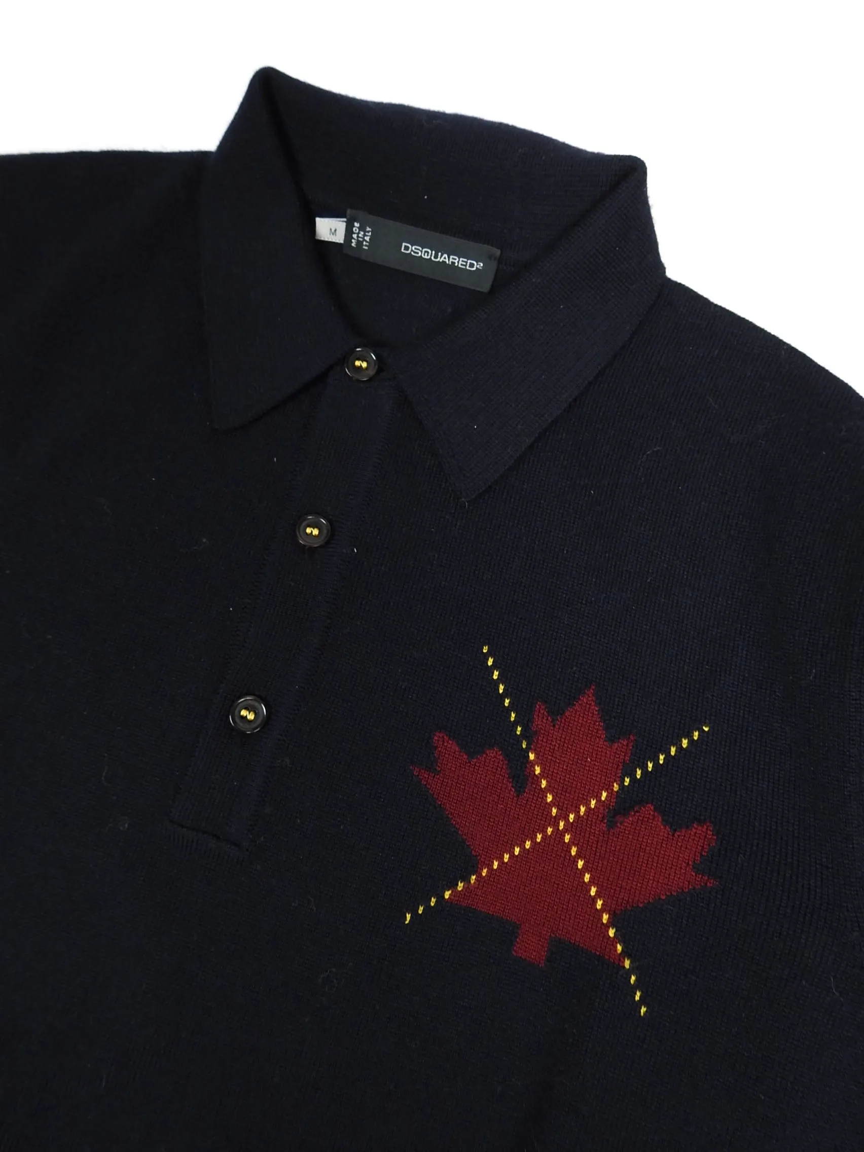 DSquared2 Knit LS Polo Size Medium