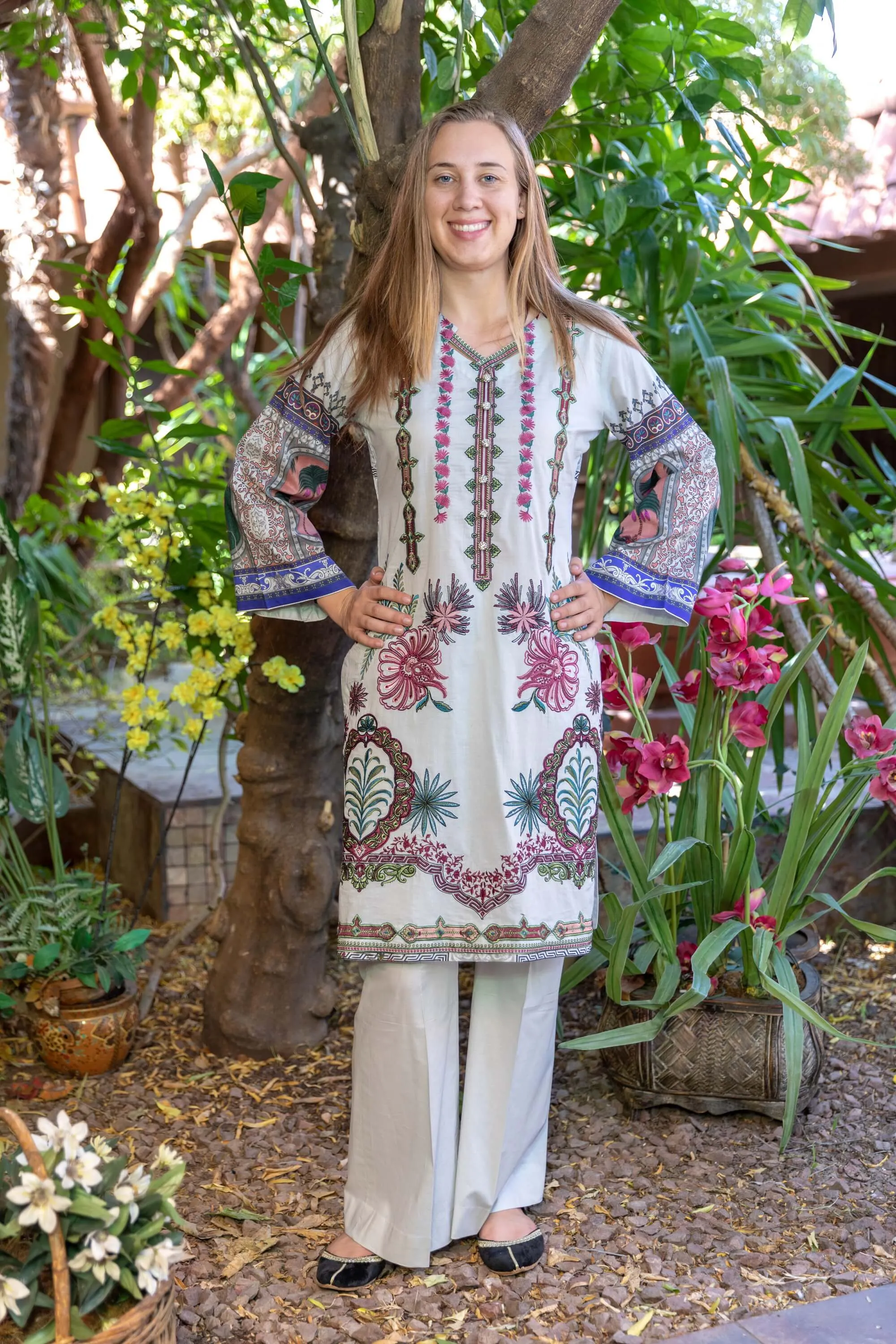 Elan Designer Lawn-Cotton Salwar Kameez Suit