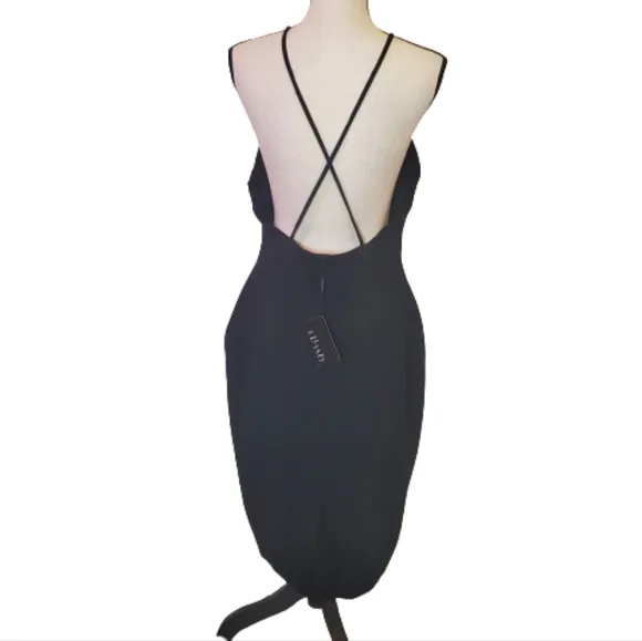 Elliatt Energy Black Sleeveless Midi Dress, X-Large, NWT