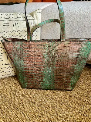 Elmina Green Leather Tote